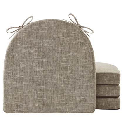 ComfyDine Chair Cushions 16x16 with Ties - Set of 4 Khaki