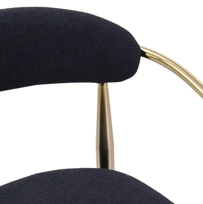 Modern Boucle Bar Stools Set Of 2 Modern Upholstered Bar Height Barstools Vintage High Island Chairs With Metal Frame Back Arms For Kitchen Home Pub Dining Room