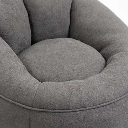 Cozy Grey Bean Bag Chair with Footrest