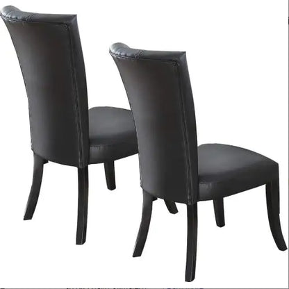 Chic Black Faux Leather Dining Chairs - Set of 2