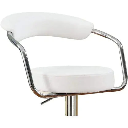 Chic White Adjustable Bar Stools - Set of 2