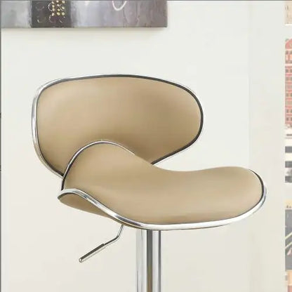 Chic Brown Faux Leather Adjustable Bar Stools - Set of 2