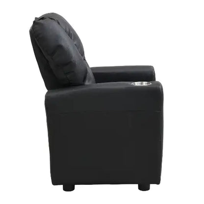 Kids Recliner Chair Black PVC