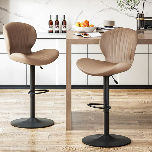 Waleaf Chic Swivel Barstools Pair - Easy Adjust & Assembly