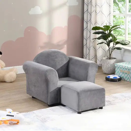 Kids Recliner Chair Black PVC