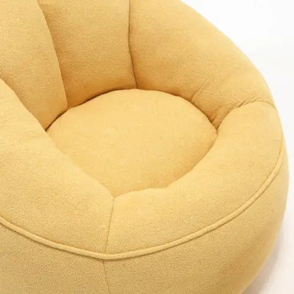 Cozy Yellow Bean Bag Chair with Footrest