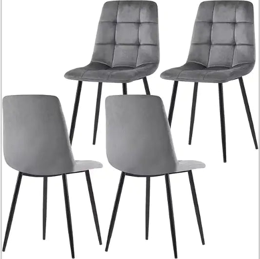 Modern Metal-Legged Chair Quartet