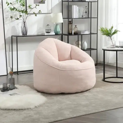Cozy Pink Bean Bag Chair with Footrest