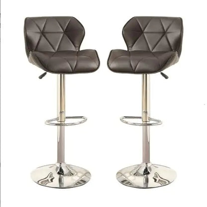 Chic Brown Faux Leather Barstools