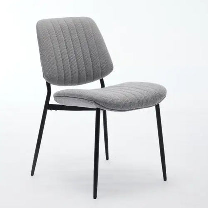 Dining Chairs Set Of 2 Modern Retro Linen Chair With Bentwood Back Upholstered Seat Metal Legs Adjustable Foot For Kitchen Dining Room Chairs