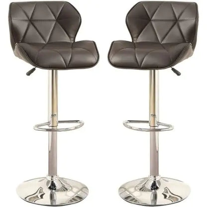 Chic Brown Faux Leather Barstools