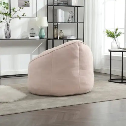 Cozy Pink Bean Bag Chair with Footrest