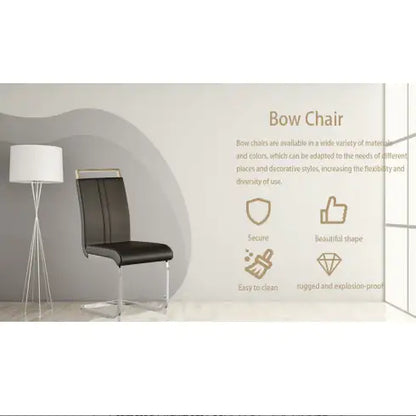 Chic C-Line Faux Leather Dining Chairs - Set of 2