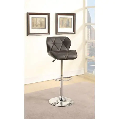 Chic Brown Faux Leather Barstools
