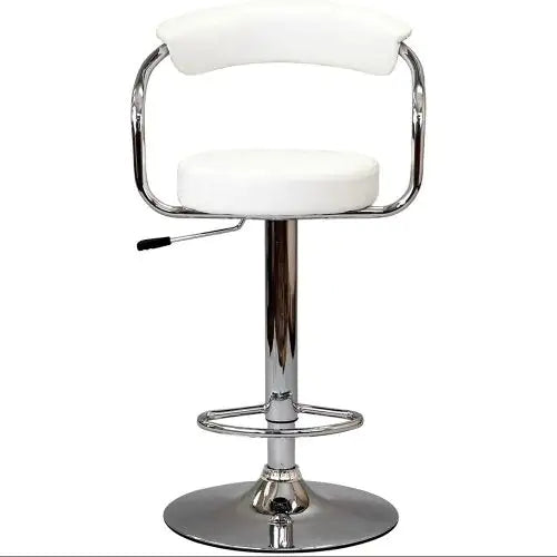 Chic White Adjustable Bar Stools - Set of 2