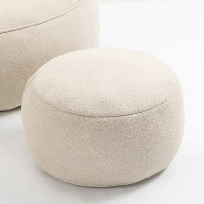 Cozy Beige Bean Bag Chair with Footrest