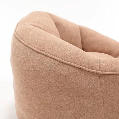 Cozy Tan Bean Bag Chair with Footrest