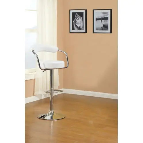 Chic White Adjustable Bar Stools - Set of 2